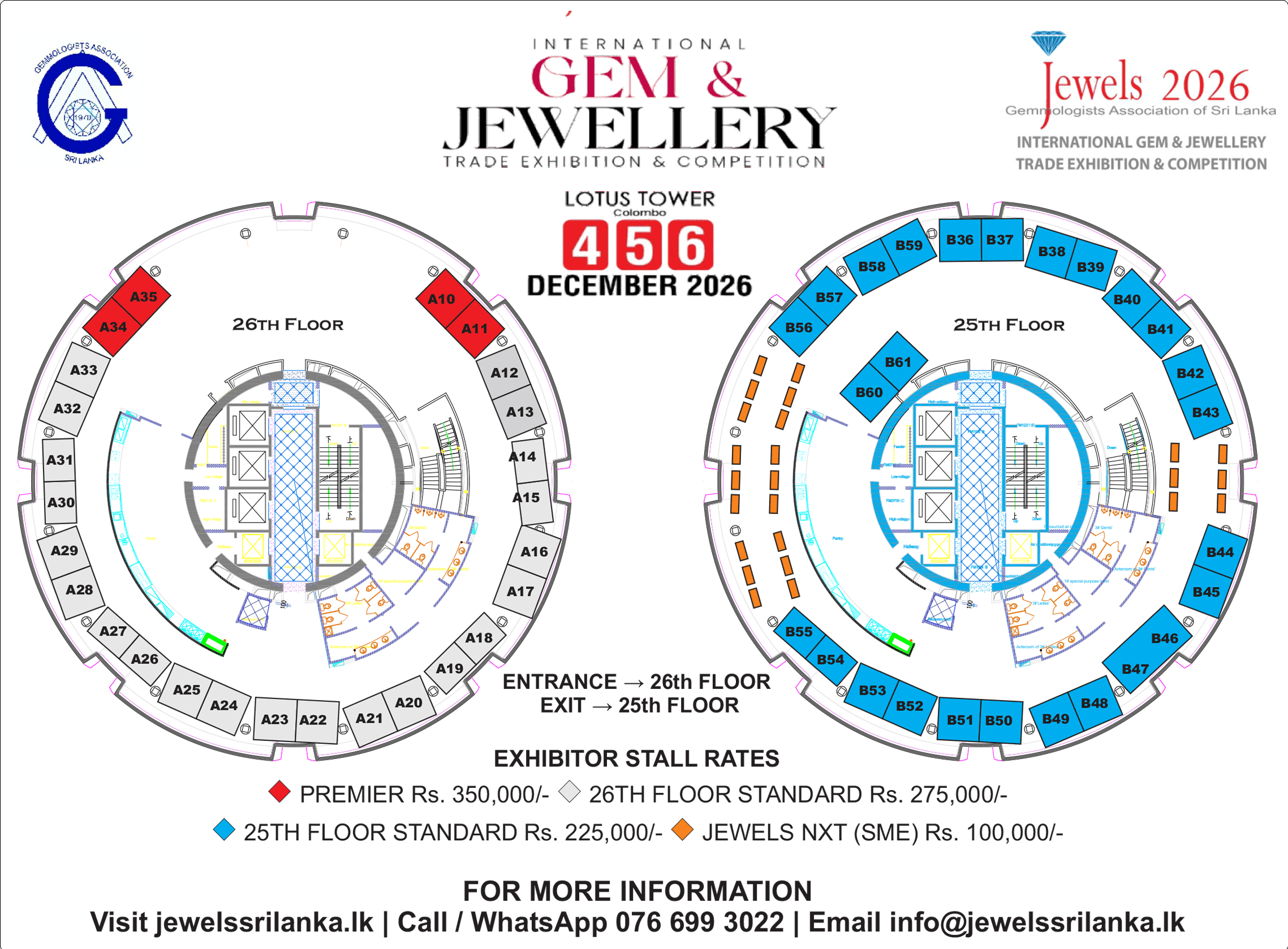 JEWELS 2026 exhibition floor plan
